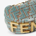 FENDI igraphy Mini Matcha green FF jacquard velvet mini-bag - Image 2